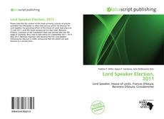 Lord Speaker Election, 2011 kitap kapağı