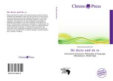 Buchcover von De dicto and de re