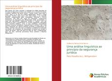 Portada del libro de Uma análise linguística ao princípio da segurança jurídica