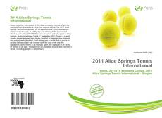 2011 Alice Springs Tennis International kitap kapağı