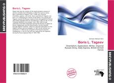 Boris L. Tageev kitap kapağı