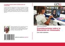 Capa do livro de Consideraciones sobre la Educación en Venezuela 