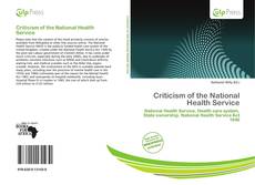 Criticism of the National Health Service kitap kapağı