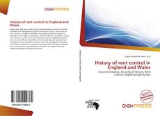 Bookcover of History of rent control in England and Wales