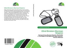 Capa do livro de 22nd Division (German Empire) 