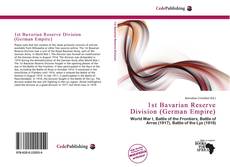 Capa do livro de 1st Bavarian Reserve Division (German Empire) 