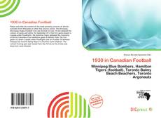 1930 in Canadian Football的封面