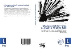 Bookcover of Championnat de France de Rugby à XV 2002-2003