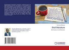 Copertina di Oral literature