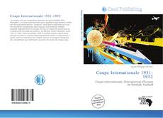 Portada del libro de Coupe Internationale 1931-1932