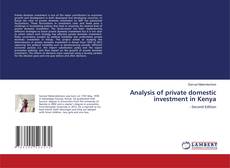 Buchcover von Analysis of private domestic investment in Kenya