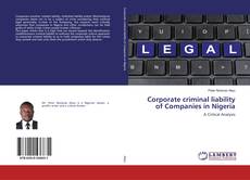 Capa do livro de Corporate criminal liability of Companies in Nigeria 