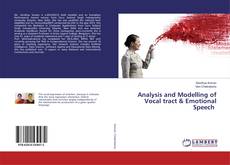 Capa do livro de Analysis and Modelling of Vocal tract & Emotional Speech 