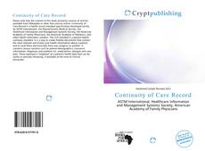 Bookcover of Continuity of Care Record