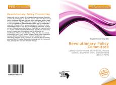 Bookcover of Revolutionary Policy Committee