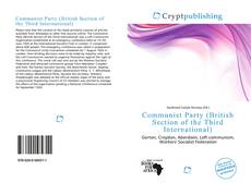 Bookcover of Communist Party (British Section of the Third International)