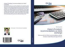 Bookcover of Impact of analysts’ recommendations on stock exchange