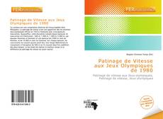 Buchcover von Patinage de Vitesse aux Jeux Olympiques de 1980