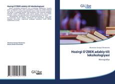 Portada del libro de Hozirgi O‘ZBEK adabiy tili leksikologiyasi