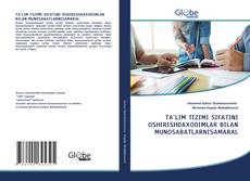 Buchcover von TA`LIM TIZIMI SIFATINI OSHIRISHDAXODIMLAR BILAN MUNOSABATLARNISAMARAL