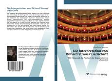 Bookcover of Die Interpretation von Richard Strauss' Liedschrift