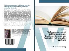 Copertina di Risikomanagement-Lektionen aus der Implementierung von Projekten mit schneller Wirkung