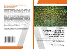 Обложка Content Marketing als Instrument der Nachhaltigkeits- kommunikation