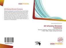 Bookcover of 44 Infantry Division Cremona