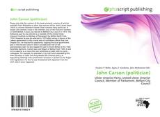 John Carson (politician)的封面