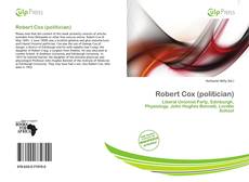 Buchcover von Robert Cox (politician)