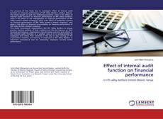 Bookcover of Effect of internal audit function on financial performance
