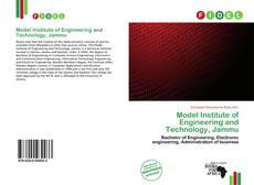 Capa do livro de Model Institute of Engineering and Technology, Jammu 