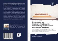 Portada del libro de Entwicklung von Analysemethoden unter Verwendung verschiedener Hydrotropie Methoden