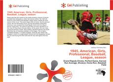 Portada del libro de 1945, American, Girls, Professional, Baseball, League, season