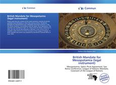 Capa do livro de British Mandate for Mesopotamia (legal instrument) 