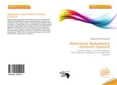 Bookcover of American Automatic Control Council