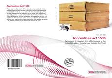 Capa do livro de Apprentices Act 1536 