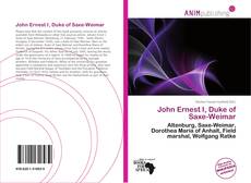 Capa do livro de John Ernest I, Duke of Saxe-Weimar 