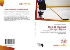 Bookcover of 1924–25 Montreal Maroons Season