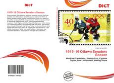 1915–16 Ottawa Senators Season的封面