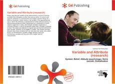 Couverture de Variable and Attribute (research)