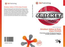 Buchcover von Amateur status in first-class Cricket