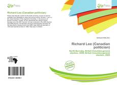 Buchcover von Richard Lee (Canadian politician)