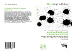 Buchcover von Archibald McDonald (Canadian politician)