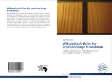 Buchcover von Wikipedia:Articles for creation/Jorge Grundman