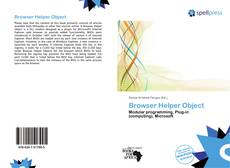 Capa do livro de Browser Helper Object 