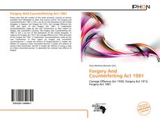 Couverture de Forgery And Counterfeiting Act 1981