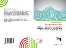 Capa do livro de École de Francfort 