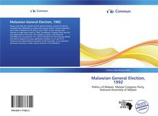Malawian General Election, 1992 kitap kapağı