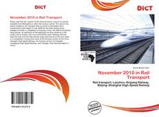 Bookcover of November 2010 in Rail Transport